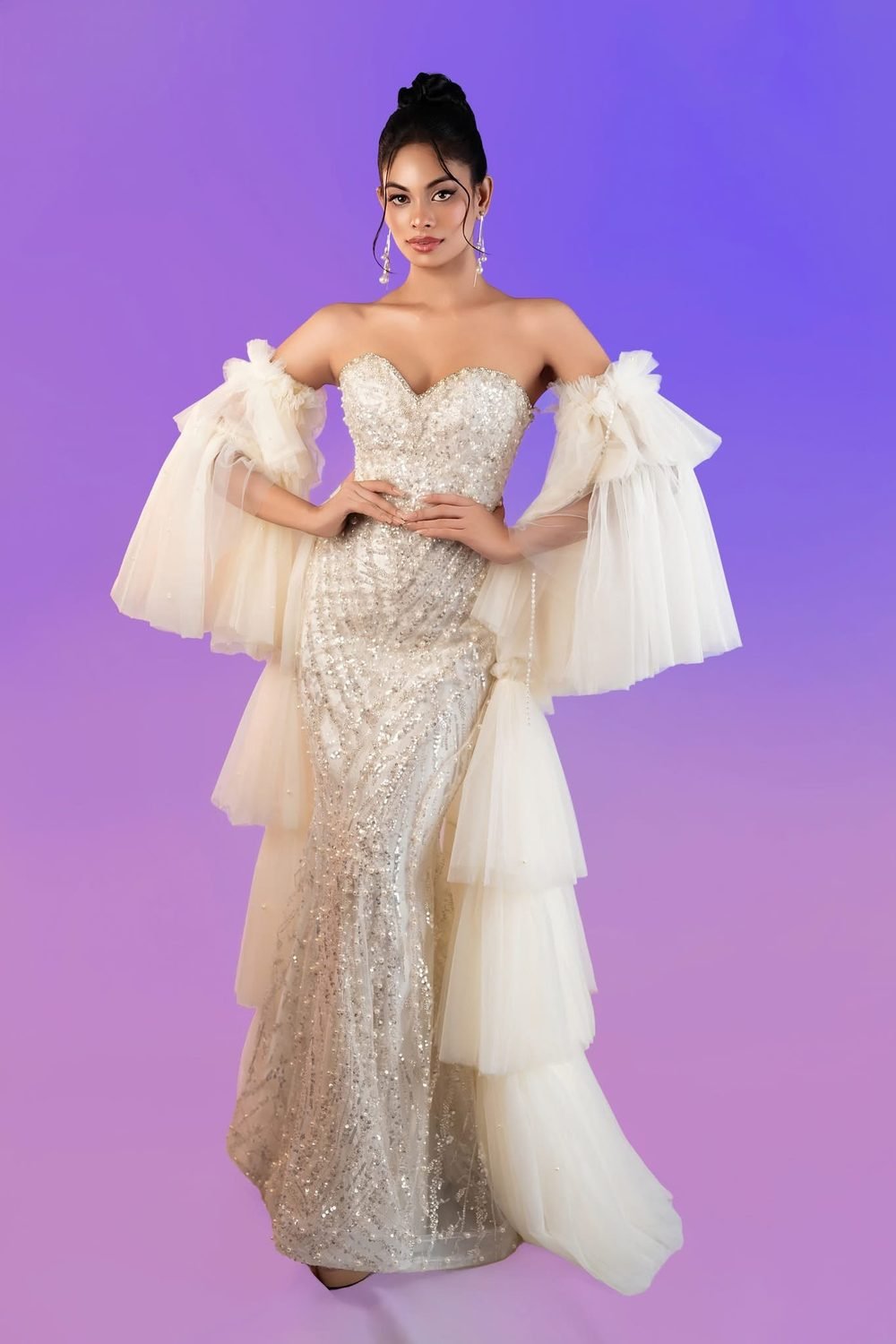 Bridal couture styling with soft glam makeup by CHANRI