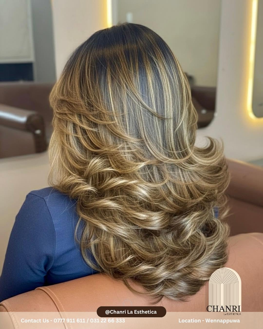 Balayage colour and layered blow-dry by CHANRI