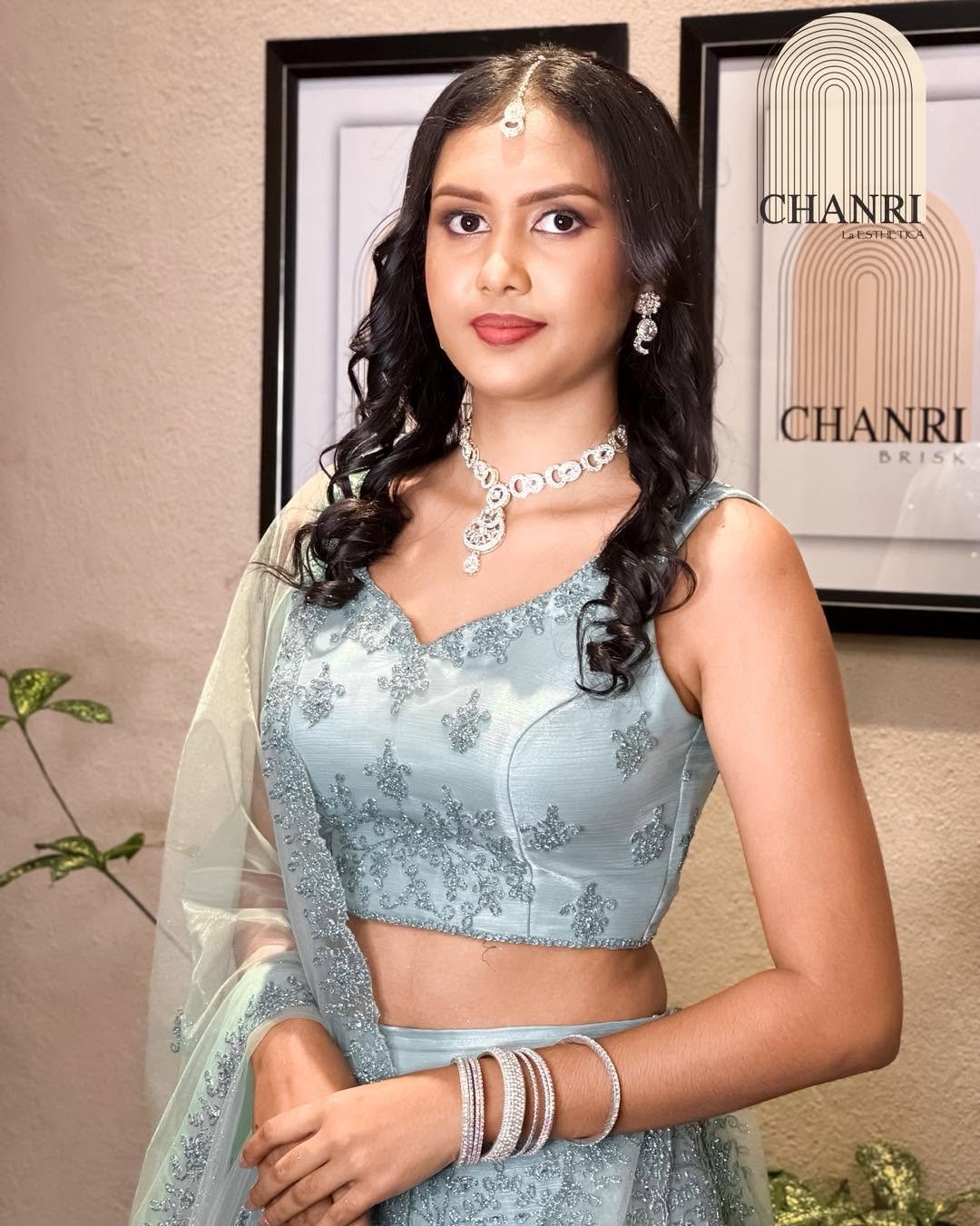Traditional occasion look with headpiece and jewellery by CHANRI